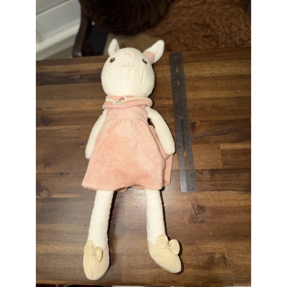 Metoo Plush Bunny Rabbit White Girl Rose Peach Stuffed Animal Soft Toy 17